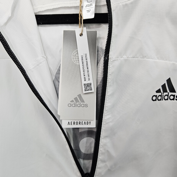 ADIDAS Women's Aeroready White and Black Windbreaker Running Jacket Size Small - Picture 5 of 12